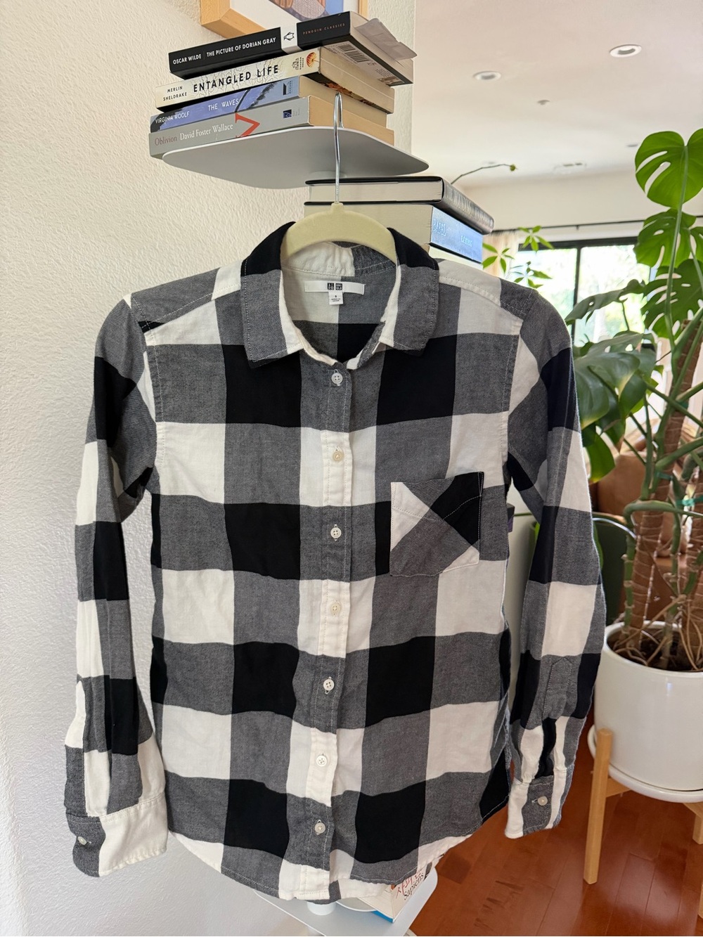 Uniqlo Black & White Buffalo Check Button-Down